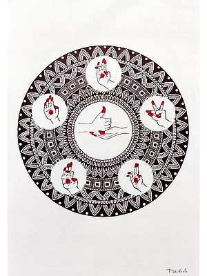 Indian Classical Dance Mudras Mandala Artwork