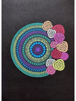 Colorful Roses Mandala Painting