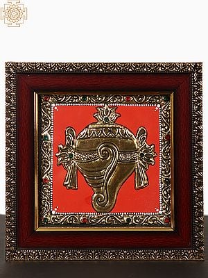 Panchajanya - Vaishnava Symbol | Tanjore Painting with Frame