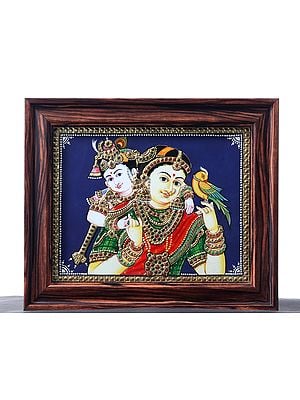 Bala Krishna with Maiya Yashoda | Tanjore Painting | With Frame
