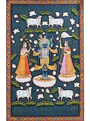 Shrinathji with Cows Pichhwai Painting