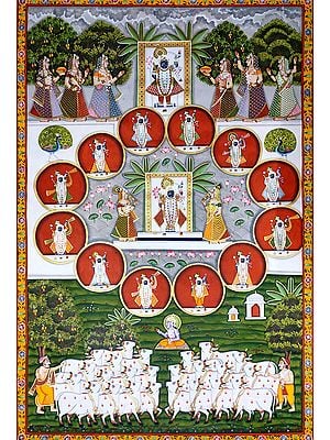 Shrinathji (Form of Lord Krishna) Pichhwai Painting