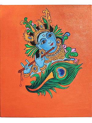 Fluting Lord Krishna Painting by Nidhi Lahoti