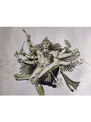 Shiva Tandav Abstarct Painting Painting by Kartick Dutta - Pixels Merch