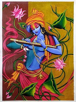 Bhagawan Krishna Painting by Sneha Singh | Acrylic on Canvas