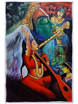 Devotion to Krishna | Oil Painting by Jagriti Sharma