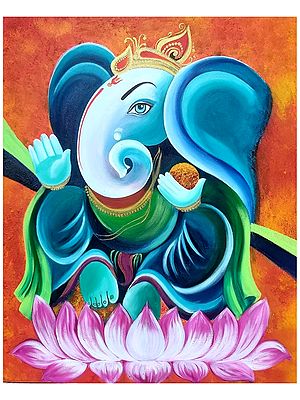 Colorful Ganesha Painting | Acrylic Art Painting by Anjali