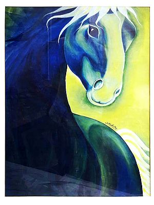 Blue Horse | Acrylic Painting | Amit Suthar