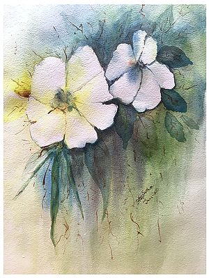 White Flower | Water Color Painting | Amit Suthar