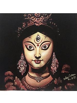 Goddess Durga Oil Painting on Canvas | Artwork by Amit Suthar