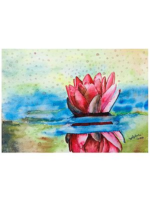 Lotus in Pond | Water Color Painting | Amit Suthar