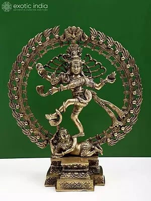 17" Nataraja Triumphs Over Ignorance | Handmade Brass Statue | Made in India