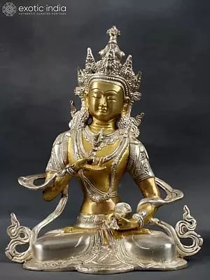 10" Seated Vajrasattva (Tibetan Buddhist Deity) | Brass | Handmade