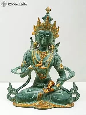 10" Seated Vajrasattva (Tibetan Buddhist Deity) | Brass | Handmade