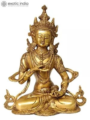 10" Seated Vajrasattva (Tibetan Buddhist Deity) | Brass | Handmade