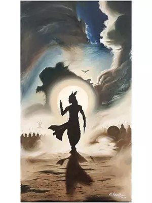 Lord Shree Krishna - Oil Painting on Canvas by Dharmesh Yadav