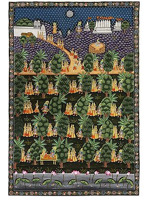 Pichhwai Painting of Krishna Leela | Dheeraj Munot's Artwork on Cotton