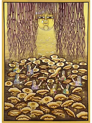 Dheeraj Munot's Shrinathji Lord Krishna Pichwai Artwork on Cotton