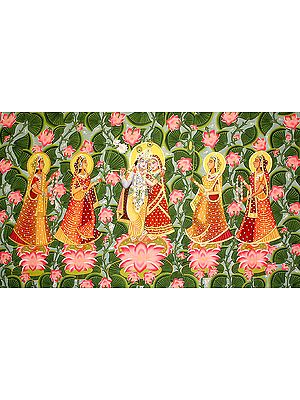 Adoration of Radha Krishna by Gopis