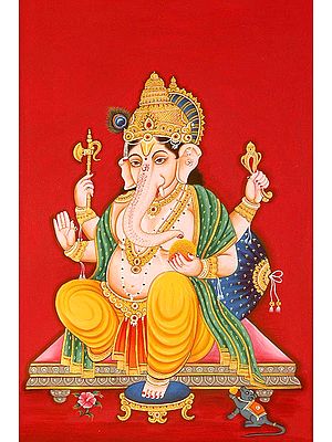 Four Armed Seated Ganesha