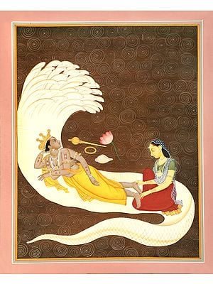 Devi Lakshmi In The Service Of Lord Vishnu