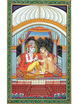 Krishna Performs Radha's Shringar