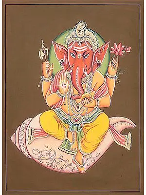 Lord Ganesha Seated on a Conch