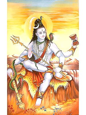 Lord Shiva Seated on Mount of Kailash
