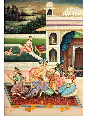 Prince with Five Concubines (Mughal Harem)