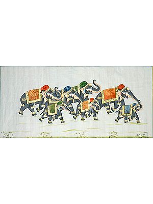 Procession of a Royal Elephant Family
