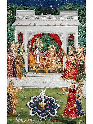 Radha and Krishna in the Pavilion of Love
