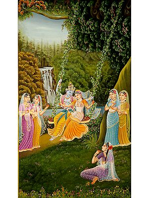 Radha and Krishna Swing Together
