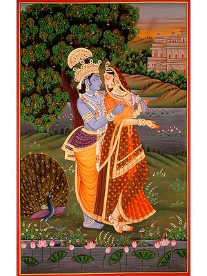 Radha Krishna in an Intimate Moment