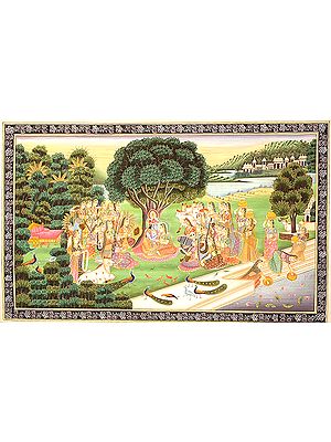 Radha Krishna with Gopis in Vrindavan