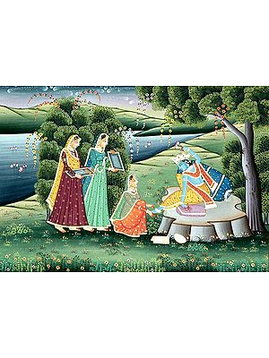 The Gopis Perform Krishna's Shringar on the Banks of River Yamuna