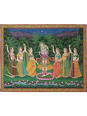 Gopis Celebrate the Presence of Krishna in Vrindavan