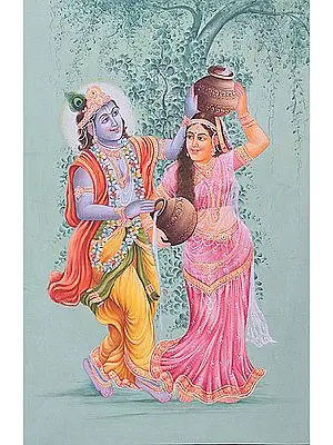 Shri Krishna Teasing Radharani