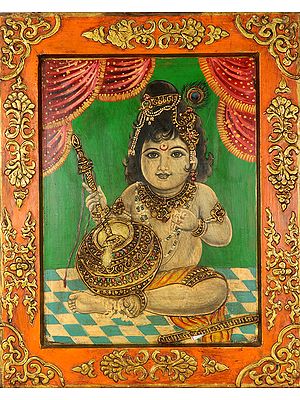 Lord Shri Krishna Enjoying Butter