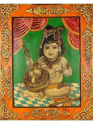Lord Shri Krishna Enjoying Butter