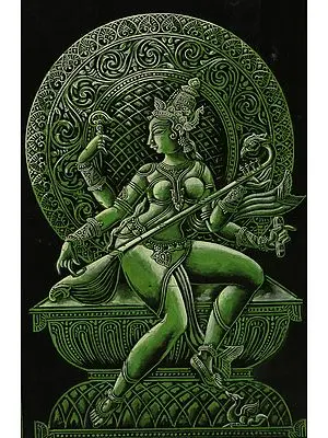 Goddess Saraswati Playing a Veena