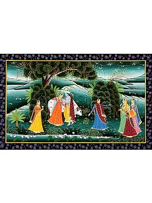 Gopis of Vrindavan with Lord Krishna
