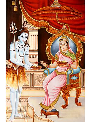 Lord Shiva Receiving Alms from Annapurna Devi