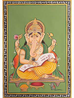 Lord Ganesha Scripting the Mahabharata