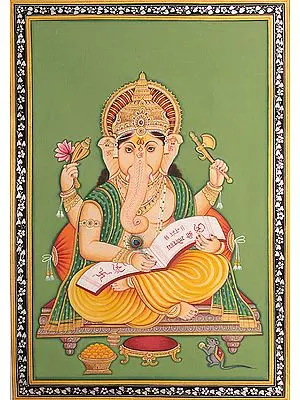 Lord Ganesha Scripting the Mahabharata