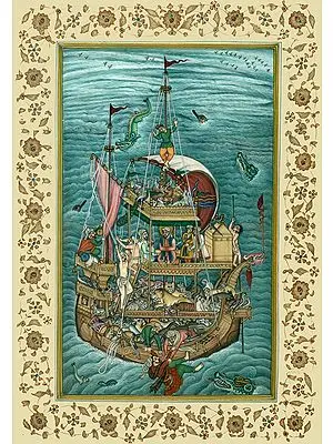 Noah's Ark, from the Akbarnama, attributed to Miskin