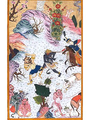 Monsters in Tahmuras Defeats the Demons, Illustrated Manuscript from the Shahnamah of Shah Tahmasp