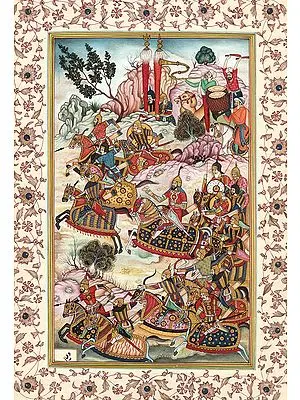 Battle with the Hazars, from the Baburnama