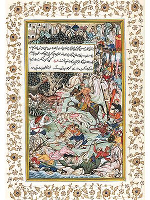 Akbar Slays Tigress Which Attacked the Royal Procession