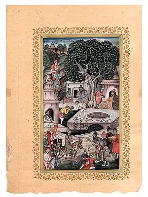 Sultan Surveying Kwadja Qutbiddin's Tomb, Mausoleums and Buildings