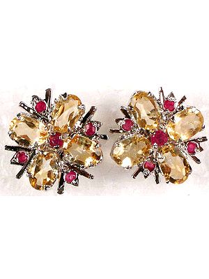 Citrine and Ruby Flowers